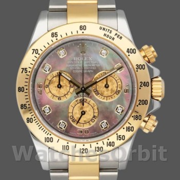 Replica Rolex Daytona 40mm Uomo-116523-Dark MOP-Comparatore nero MOP