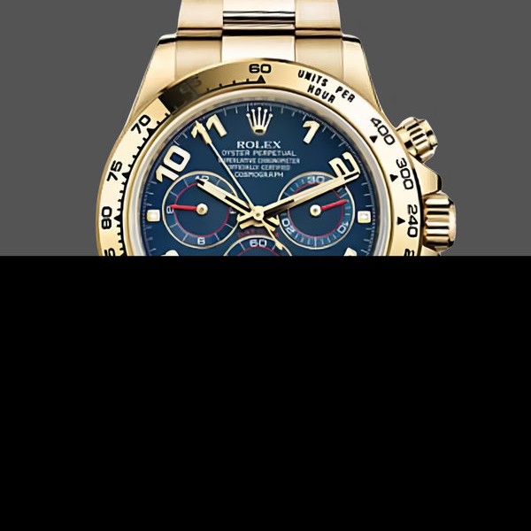 Replica Rolex Daytona 40mm Uomo-116528-Oro giallo-Comparatore blu da corsa Blu