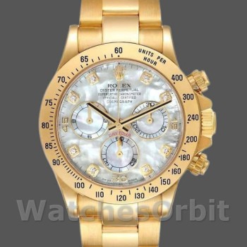 Replica Rolex Daytona 40mm Uomo-116528-Oro giallo-MOP-Diamante Quadrante MOP