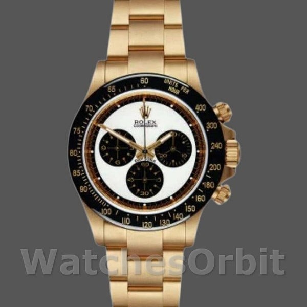 Replica Rolex Daytona 40mm Uomo-116528-Oro giallo-Comparatore bianco Bianco