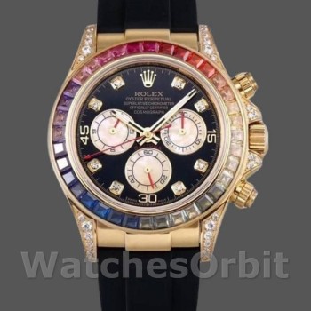 Replica Rolex Daytona-116598RBOW da uomo, 40 mm, nero