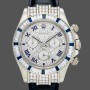 Replica Rolex Daytona 40mm Uomo-116599-Pave Diamond Dial-Blue Leather Strap Blu