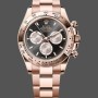 Replica Rolex Daytona-126505 0001 da uomo, quadrante nero, bracciale Oyster, nero