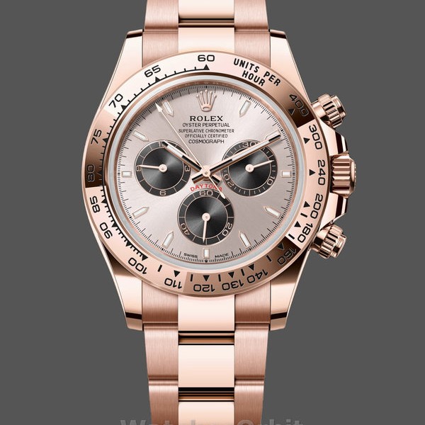 Replica Rolex Daytona-126505, 40 mm, Oro Everose, Quadrante Panda Sundust, Uomo Sundust