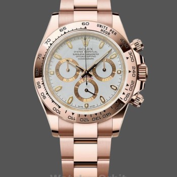 Replica Rolex Daytona 126508 Oro rosa 18 carati Quadrante bianco Cronografo da uomo Quadrante bianco