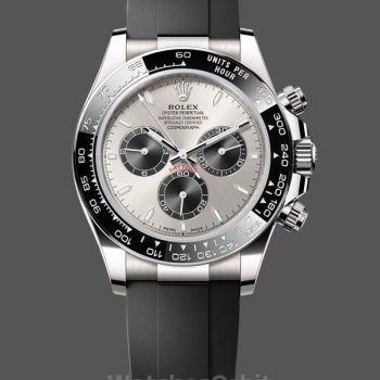 Replica Rolex Daytona-126519LN 0006, 40 mm, Oysterflex in oro bianco, quadrante argentato, grigio