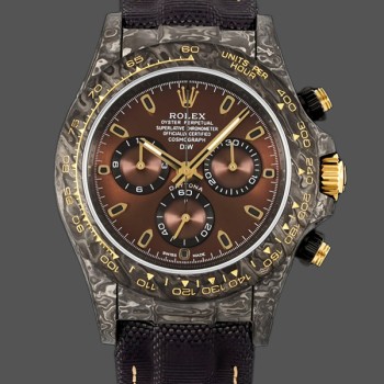 Replica Rolex Daytona DIW Uomo Cassa in carbonio 40MM Quadrante cioccolato con cinturino in nylon Cioccolato