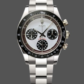 Replica Rolex Daytona-6241 da uomo, quadrante bianco esotico Paul Newman, Bianco da uomo