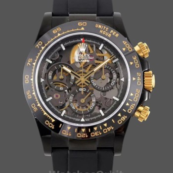 Replica Rolex Daytona Blaken Uomo 40MM Specchio Quadrante Scheletrato Nero Uomo Quadrante Scheletrato
