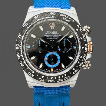 Replica Rolex Daytona Cosmograph Uomo in fibra di carbonio 40MM con cinturino in nylon nero