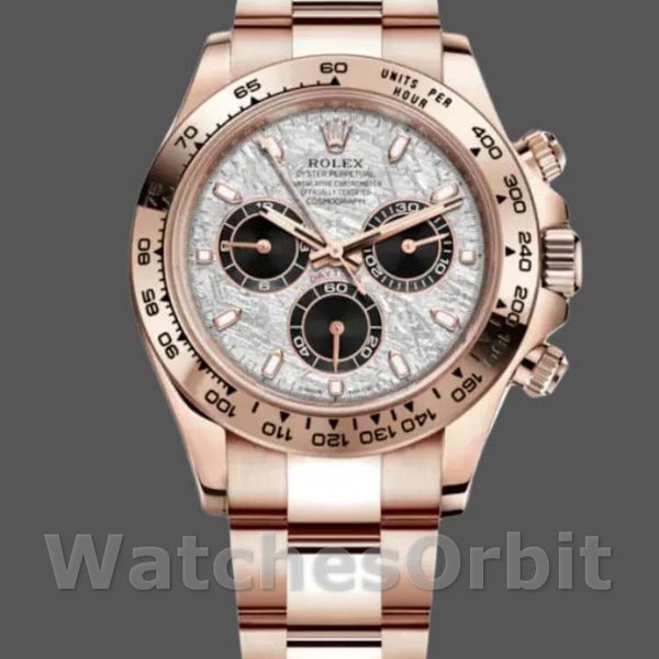 Replica Rolex Daytona-m116505, 40 mm, Oro Everose, Quadrante Grigio Meteorite, Uomo, Grigio Meteorite