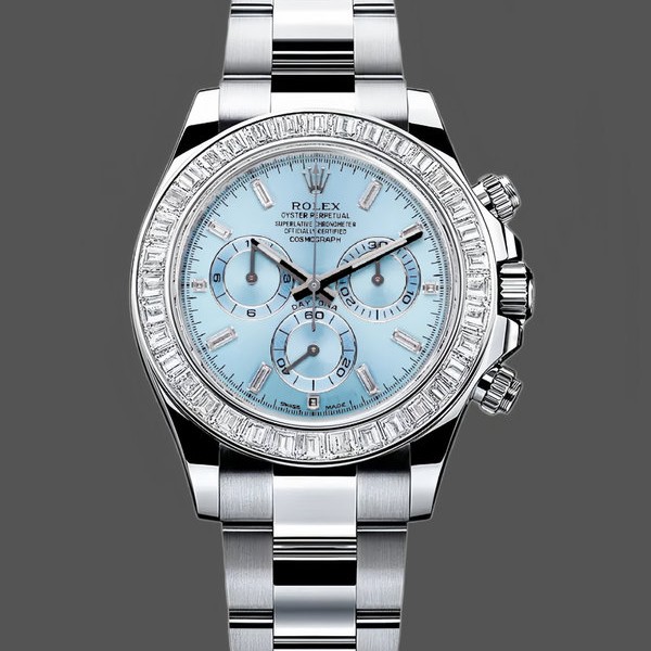 Replica Rolex Daytona-116576TBR, Platino, Quadrante blu ghiaccio, Quadrante blu ghiaccio, Uomo