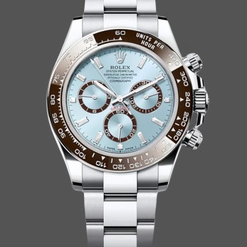 Replica Rolex Platinum Cosmograph Daytona-126506 0002, blu ghiaccio, quadrante con diamanti baguette, blu ghiaccio, diamanti baguette