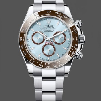 Replica Rolex Platinum Cosmograph Daytona-126506 0001, blu ghiaccio, quadrante indicizzato, bracciale Oyster, blu ghiaccio, uomo
