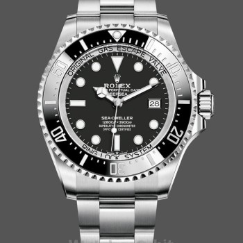 Replica Rolex Deepsea 44mm Uomo-126660-Dal quadrante nero-Oyster acciaio nero