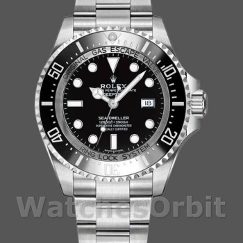 Replica Rolex Sea-Dweller Deepsea 44mm Uomo-116660-Acciaio inossidabile-Calendario nero Nero Uomo