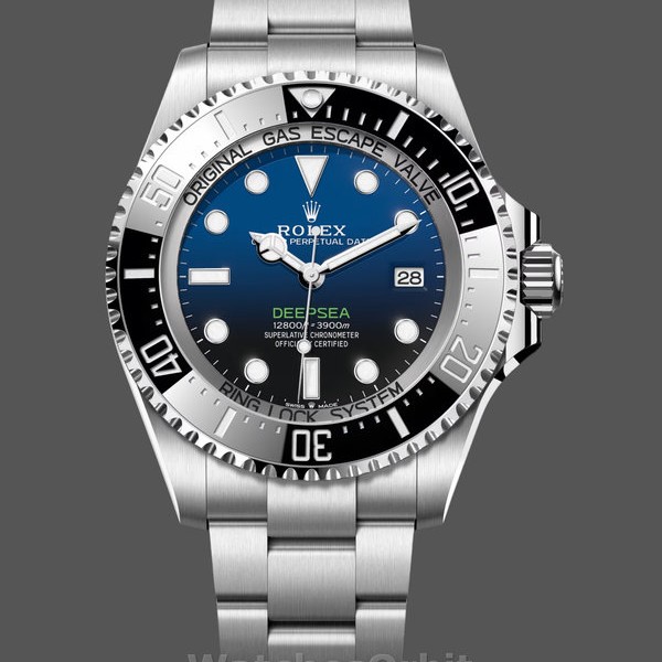 Replica Rolex Sea-Dweller Deepsea 44mm Uomo-136660 0005-Acciaio inossidabile-Comparatore nero/Blu Blu Blu