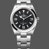 Replica Rolex Explorer-124270 0001 unisex, 36 mm, acciaio inossidabile, quadrante nero Nero