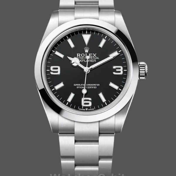 Replica Rolex Explorer-224270 da uomo, 40 mm, acciaio inossidabile, quadrante nero, nero