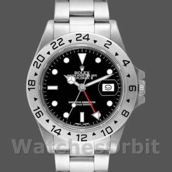 Replica Rolex Explorer II 39 mm Uomo-16550-Acciaio inossidabile-Comparto nero Nero