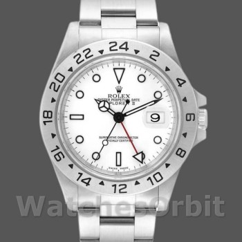Replica Rolex Explorer II 40 mm Uomo-16570-Acciaio inossidabile-Comparto bianco Bianco