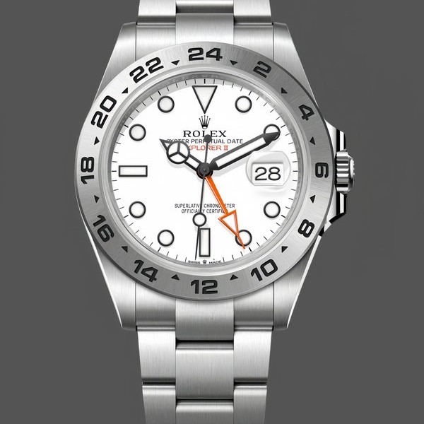 Replica Rolex Explorer II 42mm Uomo-m226570 0001-Acciaio inossidabile-Calendario bianco Bianco