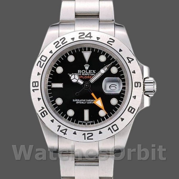 Replica Rolex Explorer 40 mm Uomo-REP016820-Acciaio inossidabile-Comparto nero Nero