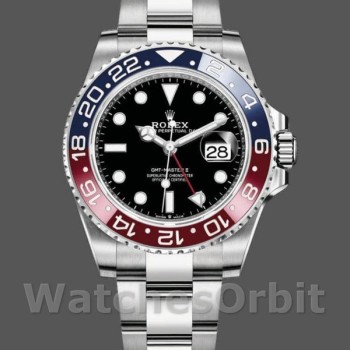 Replica Rolex GMT-Master II 40mm Uomo-116719BLRO-Oro bianco-Pepsi-Comparatore nero Nero