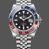 Replica Rolex GMT-Master II Uomo in acciaio inossidabile 40MM con quadrante nero e lunetta rossa Nero