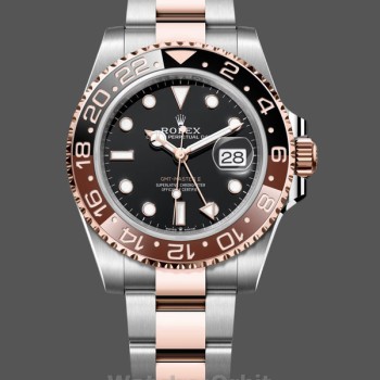 Replica Rolex GMT-Master II-126711CHNR da uomo, 40 mm, quadrante nero, Nero da uomo