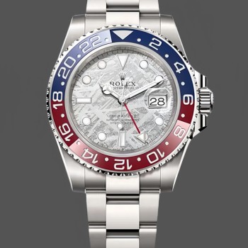 Replica Rolex GMT-Master II-126719 0002, 40 mm, oro bianco, quadrante grigio meteorite, Uomo, grigio meteorite