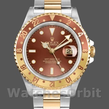 Replica Rolex GMT-Master II-16713 da uomo, 40 mm, oro bianco, quadrante cioccolato, cioccolato da uomo