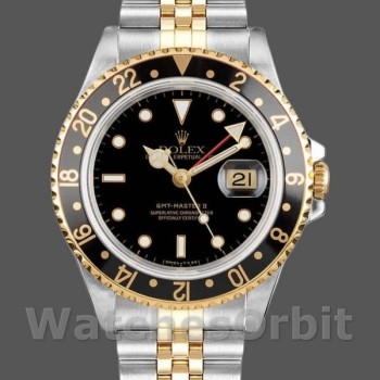 Replica Rolex GMT-Master II 40mm Uomo-16713LN-Oystersteel & Yellow Gold-Comparto nero Nero