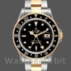 Replica Rolex GMT-Master II 40 mm Uomo-16713LN-Acciaio e oro giallo-Comparto nero Nero