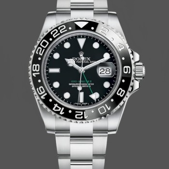 Replica Rolex GMT-Master II 40mm Lunetta nera 116710LN Orologio da uomo Quadrante nero
