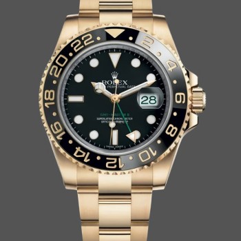 Replica Rolex GMT-Master II 40mm Quadrante Nero Uomo 116718LN Quadrante Nero Uomo Oro Giallo