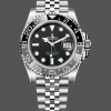 Replica Rolex GMT Master II-M126710GRNR 0003 da uomo, 40 mm, acciaio e oro giallo 18 carati, automatico, quadrante nero Nero