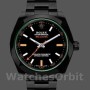Replica Rolex Milgauss 40mm Uomo-116400GV-Cristallo verde-Acciaio inossidabile/PVD-Comparto nero Nero