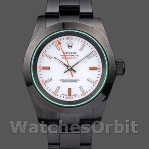 Replica Rolex Milgauss 40mm Uomo-PR116610-Acciaio inossidabile-Comparto bianco Nero