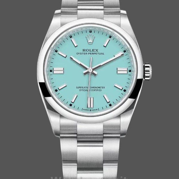 Replica Rolex Oyster Perpetual-126000 da uomo 2024, acciaio inossidabile, quadrante blu baby, blu