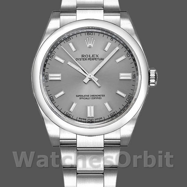 Replica Rolex Oyster Perpetual 36 mm Unisex-116000-Rhodium Quadrante grigio Unisex-116000-Rhodium Quadrante grigio