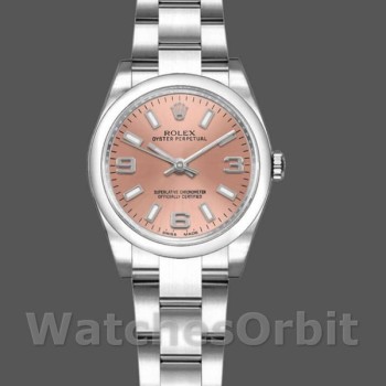 Replica Rolex Oyster Perpetual 26 mm Donna-176200-Dal quadrante rosa-Ghiera bombata Rosa
