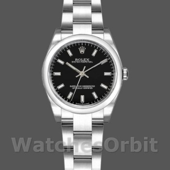 Replica Rolex Oyster Perpetual 26 mm Donna-176200-Acciaio inossidabile-Calendario nero Indice Nero