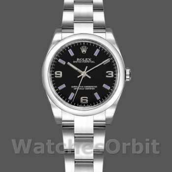 Replica Rolex Oyster Perpetual 26 mm Donna-176200-Acciaio inossidabile-Comparto indice blu Blu