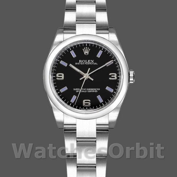 Replica Rolex Oyster Perpetual 26 mm Donna-176200-Acciaio inossidabile-Comparto indice blu Blu