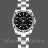 Replica Rolex Oyster Perpetual 26 mm Donna-176234-Contatore nero-Ghiera scanalata Nero