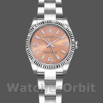 Replica Rolex Oyster Perpetual 26 mm Donna-176234-Ghiera scanalata-Comparatore rosa Rosa