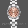 Replica Rolex Oyster Perpetual 26 mm Donna-176234-Calendario rosa con diamanti-Ghiera scanalata Rosa