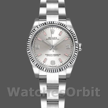 Replica Rolex Oyster Perpetual 26 mm Donna-176234-Comparatore argento-Batone rosa Argento