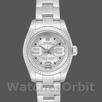 Replica Rolex Oyster Perpetual 26 mm Donna-176234-Argento Maxi Quadrante Arabo Argento